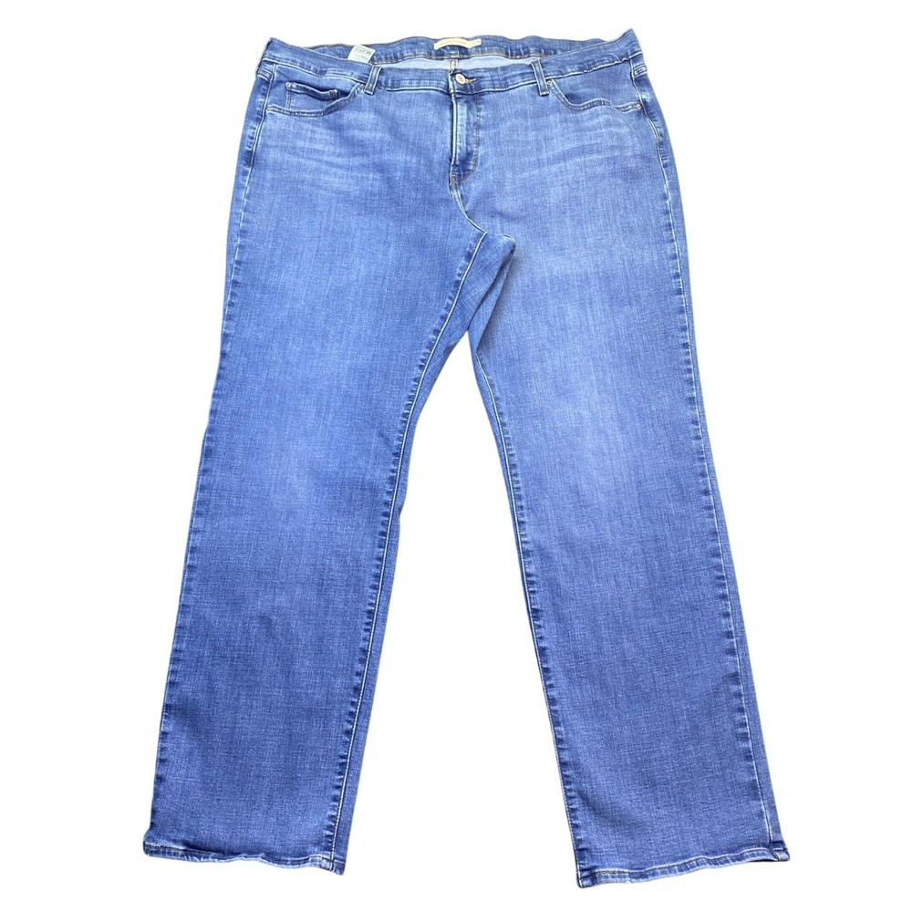 Levis 314 Shaping Straight Jeans Womens 22W Medium Wash Blue Denim Grunge Preppy